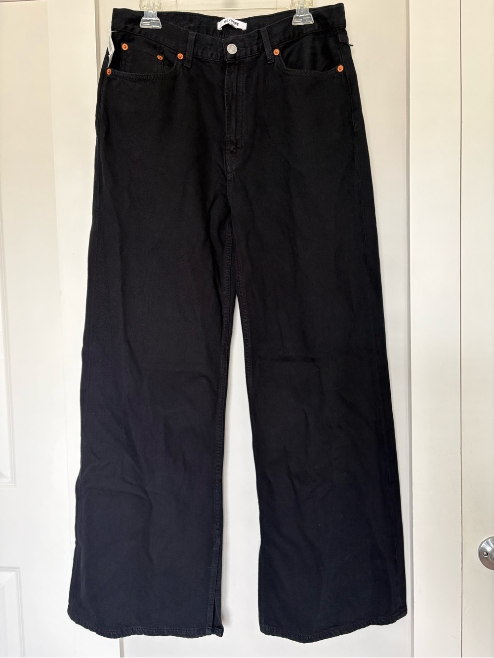 RE/DONE Black Low Rider Loose Wide-Leg Jeans 27